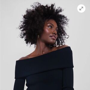 Hyacinth House- Black Knit Off-The-Shoulder Adrianna Top